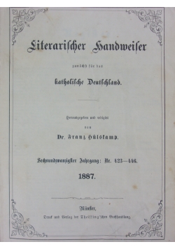 Literarischer Handweiser, 1887r.