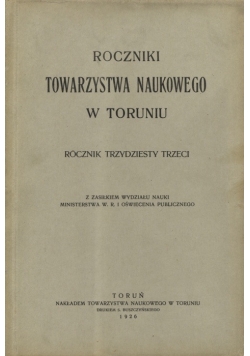 Roczniki towarzystwa naukowego, 1926 r.