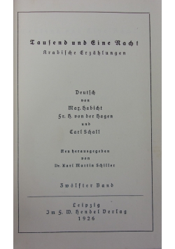 Taufend und eine Nacht,1926r.