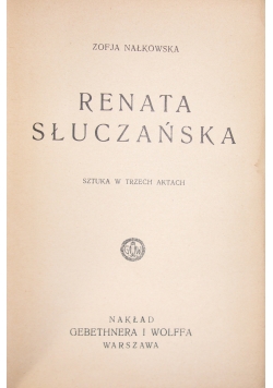 Renata Słuczańska, 1935 r.