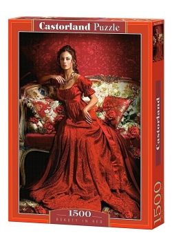 Puzzle 1500 Piękna w czerwieni CASTOR