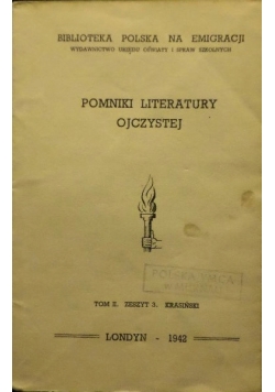 Pomniki literatury ojczystej 1942  r