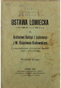 Ustawa łowiecka 1910 r.