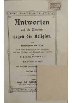 Antworten auf die einwurte gegen die Religion, 1910r