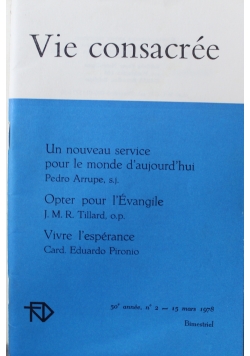Vie consacree 55e annee N 2