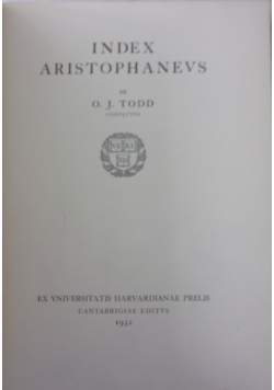 Index Aristophaneus, 1932 r.