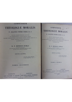 Compendium Theologoae Moralis ,Tom I,II