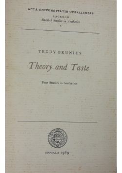 Theory and Taste