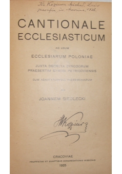 Cantionale ecclesiasticum, 1925r.
