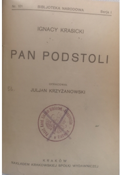 Pan Podstoli 1927 r.