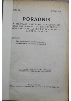 Poradnik w sprawach nauczania i wychowania zeszyt 3 1931 r.