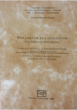 Spis lektur dla studentów filologii polskiej