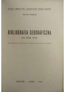Bibliografia geograficzna za rok 1934, 1935 r.