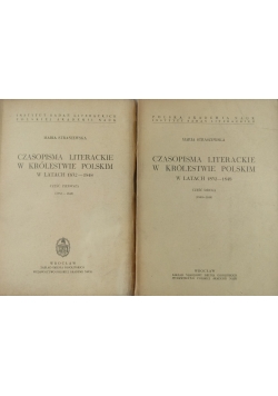 Czasopisma Literackie w Królestwie Polskim w latach 1832-1848, zestaw 2 książek