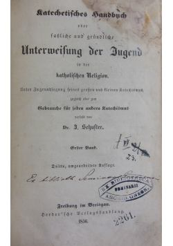 Unterweisung der Jugend, 1856 r.