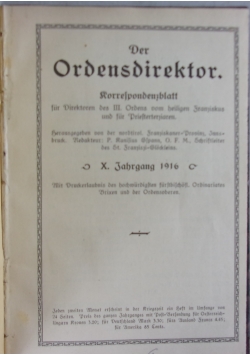 Der Ordensdirektor, 1916 r.
