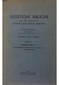 Questioni bibliche alla luce dell'enciclica "Divino Afflante Spiritu", 1950r.