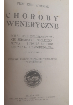 Choroby weneryczne, 1921 r.