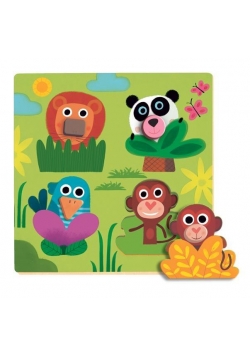 Puzzle drewniane z uchwytami - Dżungla
