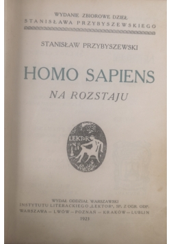 Homo Sapiens na rozstaju 1923 r.