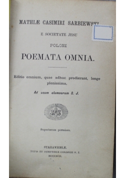 E societate Jesu Poloni Poemata Omnia 1892 r.