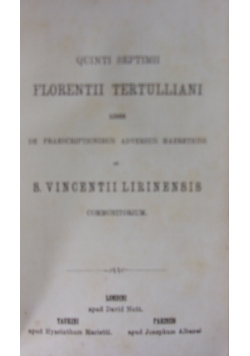 Quinti septimii florentii tertulliani, 1870r.