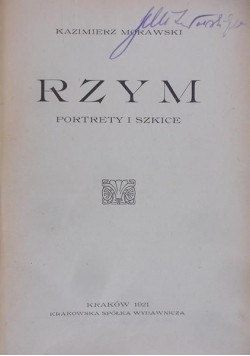 Rzym portrety i szkice ,1921r.