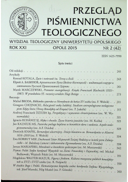 Przegląd piśmiennictwa teologicznego rok XXI nr 2 (42)