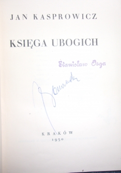 Księga ubogich, 1930 r.