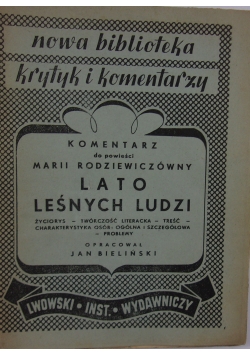 Lato leśnych ludzi, 1939 r.