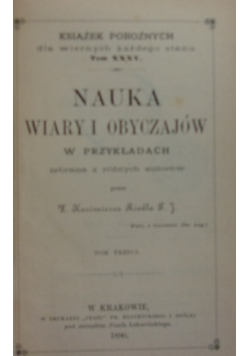 Nauka wiary i obyczajów, 1890r.