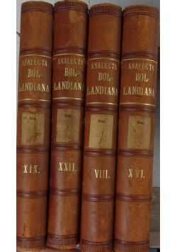 Analecta Bollandiana, XIX, XXII, VIII i XVI