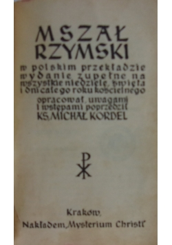 Mszał rzymski, 1936r.