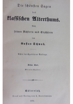 Die schonsten Sagen des klassischen Alterthums, 1870 r.