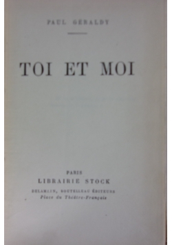 Toi Et Moi, 1926r.