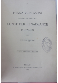 Franz von assisi, 1904 r.