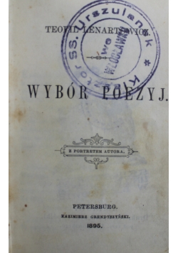 Lernartowicz Wybór Poezyj 1895 r.
