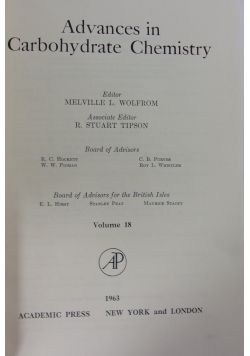 Advances in Carbohydrate Chemistry, vol. 18