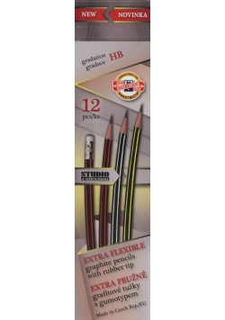 Ołówek grafitowy HB Wygibas z gumką 12 sztuk