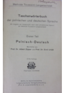 Taschenworterbuch der polnischen und deutschen Sprache. Tom I, 1920 r.