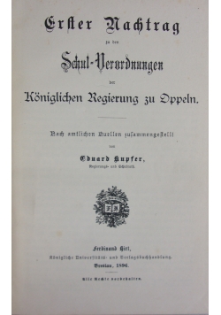 Konigliche Regierung zuz Deppeln,1896r.