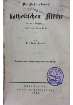 Die Befeindung der katholischen kirche, 1843 r.