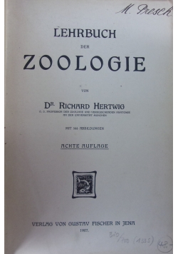 Lehrbuch der Zoologie, 1907 r.