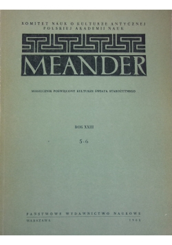 Meander, rok XXIII, 5 - 6