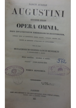 Augustini hipponensis episcopi Opera omnia. Zestaw pięciu książek, 1841 r.