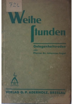 Weihe Ftunden ,1931r.