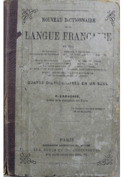 Nouveau Dictionnaire de la Langue Francaise ok 1870 r.