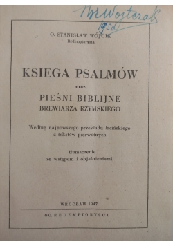 Księga psalmów oraz pieśni biblijne brewiarza rzymskiego, 1947r