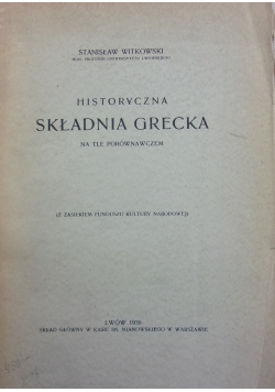 Historyczna składnia grecka,1936r