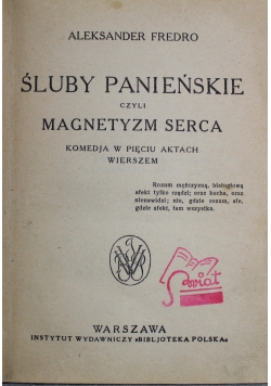 Śluby panieńskie czyli magnetyzm serca 1923r